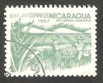 Stamps Nicaragua -  1457 - Reforma agraria, sorgo