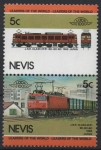 Stamps America - Saint Kitts and Nevis -  LÍDERES  EN  EL  MUNDO:  LOCOMOTORAS.  1968  JNR  CLASS  EF 81,  JAPÓN.