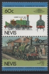 Stamps America - Saint Kitts and Nevis -  LÍDERES  EN  EL  MUNDO:  LOCOMOTORAS.  1851  COMETA,  UCRANIA.