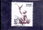 Stamps North Korea -  NIÑO Y PALOMA 