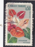 Stamps France -  FLORES- ANTHURIUM 