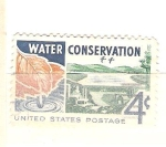 Stamps United States -  conservación del agua