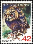Stamps Bulgaria -  Aves, Eurasia Eagle-Búho (Bubo Bubo)