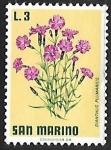 Stamps San Marino -  Dianthus plumarius