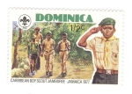 Stamps Dominica -  Campamento boy scout del caribe. Jamaica 1977