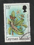 Stamps United Kingdom -  Islas Caiman - 462 - Flor y mariposa