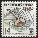 Sellos de Europa - Checoslovaquia -  Juegos olimpicos - salto de trampolin