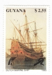 Sellos de America - Guyana -  Barco marino holandés