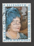 Stamps United Kingdom -  80 cumpleaños de la reina madre