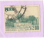 Stamps Peru -  Monumento al Agricultor Indigena