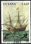 Sellos del Mundo : America : Guyana : Veleros - War Ship XVI Century