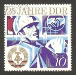 Stamps Germany -  1630 - 25 Anivº de la R.D.A.
