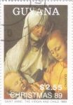 Stamps Guyana -  NAVIDAD-89 SANTA ANA LA VIRGEN Y EL NIÑO-DURETO 