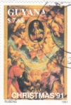 Stamps Guyana -  NAVIDAD-91 PINTURA DE RUBENS 