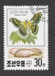 Stamps North Korea -  Attacus ricini