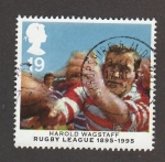 Stamps United Kingdom -  Harold Wagstaff, jugador rugby