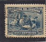Stamps Ecuador -  Tejedores de Sombreros