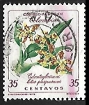 Stamps Colombia -  Orquideas - Odontoglossum luteopurpureum