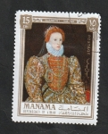 Stamps United Arab Emirates -  Manama - 67 - Isabel I, Reina de Inglaterra