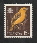 Sellos de Africa - Uganda -  66 - Ave orange weaver