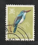 Sellos de Africa - Uganda -  69 - Pájaro martín pescador azul