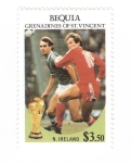 Stamps America - Saint Vincent and the Grenadines -  Mundial de futbol. Irlanda del norte