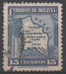 Sellos de America - Bolivia -  MAPA  DE  BOLIVIA