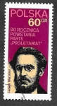 Sellos de Europa - Polonia -  1897 - XC Aniversario del Partido Proletario