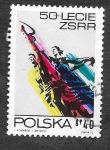 Stamps Poland -  1954 - L Aniversario de la Unión Sovietica