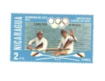 Stamps Nicaragua -  Alemania del este 1972. Ganador par remeros sin timonel
