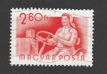 Stamps Hungary -  Mujer conduciendo tractor