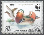 Stamps : Asia : North_Korea :  PATO  MANDARÍN  EN  LA  ORILLA  Y  EN  EL  AGUA