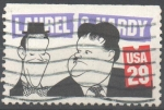 Stamps United States -  HUMORISTAS.  STAN  LAUREL  Y  OLIVER  HARDY.