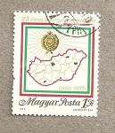 Stamps Hungary -  Mapa de Hungría con distritos electorales