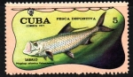 Stamps Cuba -  PESCA  DEPORTIVA.  MEGALOPS  ATLANTICA.