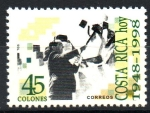 Stamps : America : Costa_Rica :  50th  ANIVERSARIO  DE  LA  SEGUNDA  REPÚBLICA.  PRESIDENTE  FIGUERES  DEMOLIENDO  EL  MURO  DE  LA  