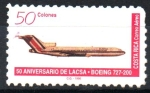 Stamps : America : Costa_Rica :  50th  ANIVERSARIO  DE  LACSA.  BOEING  727-200.