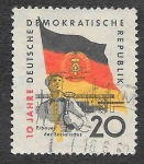 Stamps : Europe : Germany :  459 - 10ª Aniversrio de la República Democrática Alemana