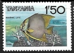 Sellos del Mundo : Africa : Tanzania : Peces - Butterflyfish