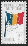 Stamps Chad -  Bandera y mapa de Chad
