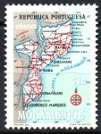 Stamps : Africa : Mozambique :  MAPA  DE  MOZAMBIQUE