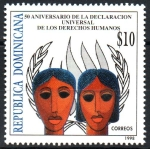 Stamps Dominican Republic -  50th  ANIVERSARIO  DE  LA  DECLARACIÓ  DE  LOS  DERECHOS  HUMANOS