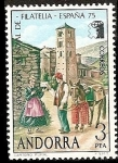 Stamps Andorra -  Exposición Mundial de Filatelia - España 1975 - Cartero Rural