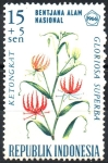 Stamps Indonesia -  GLORIOSA  SUPERBA