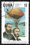 Stamps Cuba -  zepelin - Albert and Gaston Tissandier, 1883.