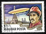 Stamps Hungary -   History of Airships - Alberto Santos-Dumont