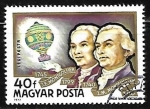 Stamps Hungary -   History of Airships - Montgolfier brothers