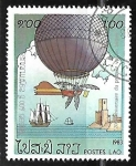 Stamps : Asia : Laos :  200 años de la aviacion -Air Balloon with Wings