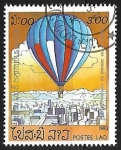 Stamps Laos -  200 años de la aviacion - Air Balloon
