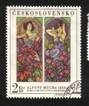 Sellos de Europa - Checoslovaquia -  Alfons Mucha: Ruby y Amatista